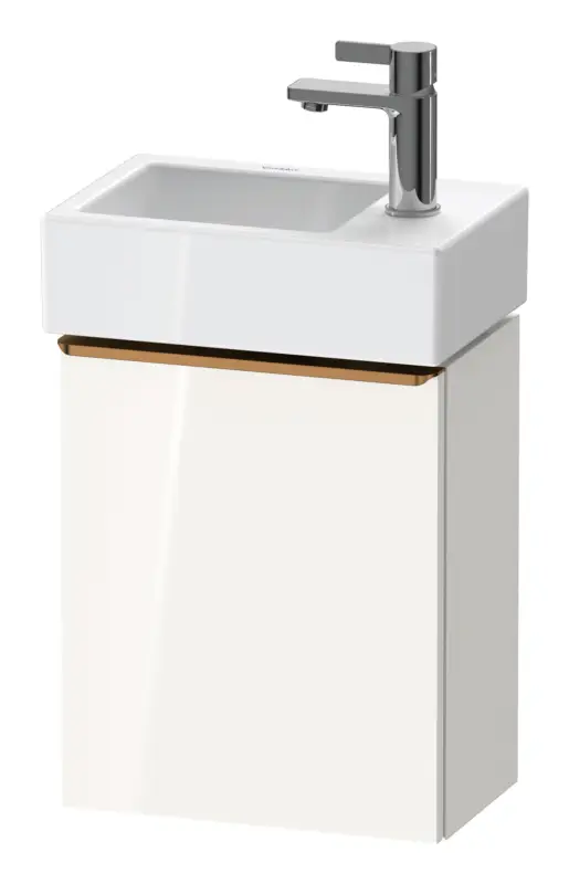 Duravit D-Neo Waschtischunterschrank mit 1 Tür Anschlag rechts Griff Bronze Gebürstet 364 x 440 x 222 mm - Weiß Hochglanz Super-Preis