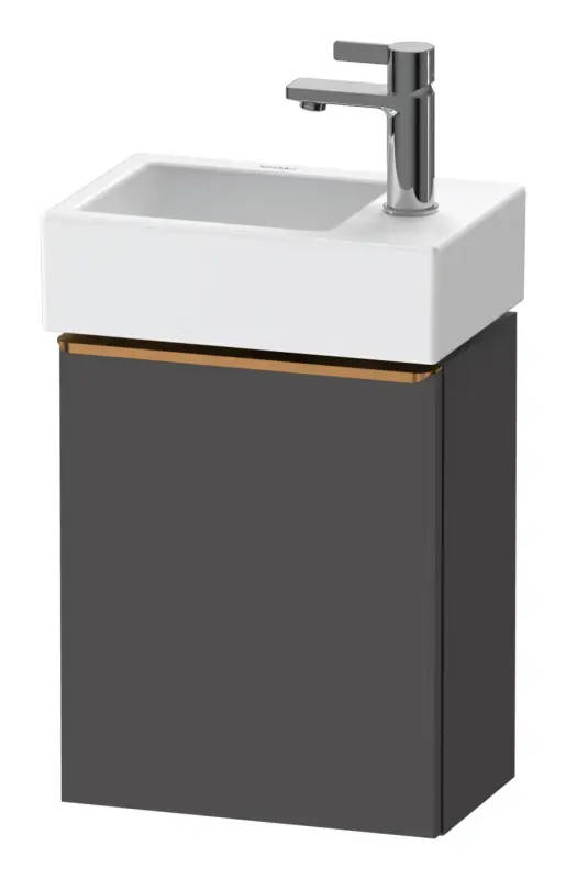 Sale Duravit D-Neo Waschtischunterschrank mit 1 Tür Anschlag rechts Griff Bronze Gebürstet 364 x 440 x 222 mm - Graphit Matt