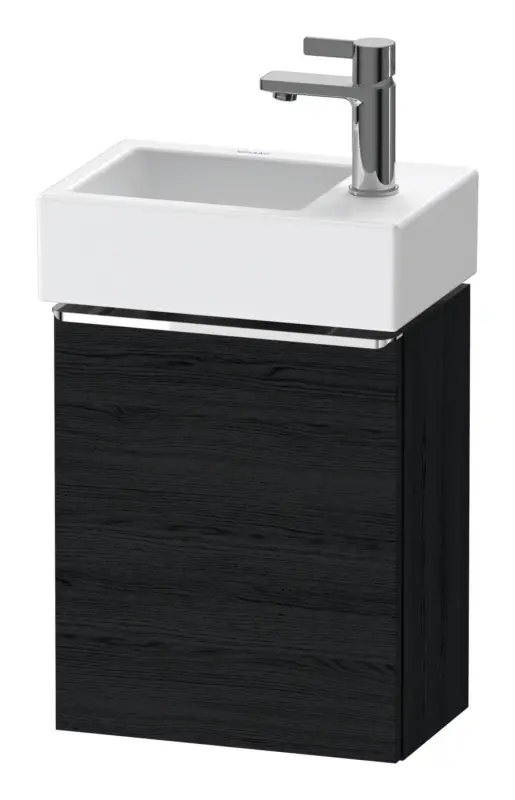 Duravit D-Neo Waschtischunterschrank mit 1 Tür Anschlag rechts Griff Chrom Hochglanz 364 x 440 x 222 mm - Eiche Schwarz Matt Neue Kollektion