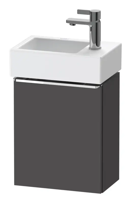 Sale Duravit D-Neo Waschtischunterschrank mit 1 Tür Anschlag rechts Griff Chrom Hochglanz 364 x 440 x 222 mm - Graphit Matt