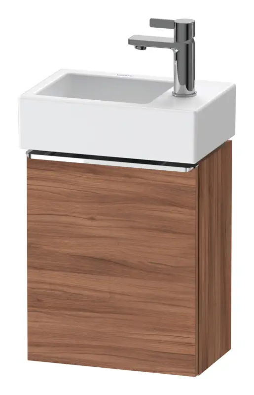 Bestpreis Duravit D-Neo Waschtischunterschrank mit 1 Tür Anschlag rechts Griff Chrom Hochglanz 364 x 440 x 222 mm - Nussbaum Natur Matt