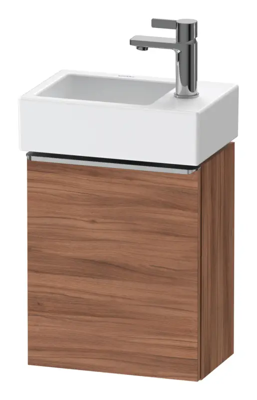 Duravit D-Neo Waschtischunterschrank mit 1 Tür Anschlag rechts Griff Edelstahl Gebürstet 364 x 440 x 222 mm - Nussbaum Natur Matt Kracherpreis
