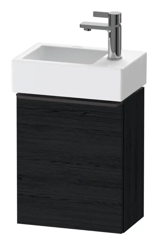 Neu Im Sortiment Duravit D-Neo Waschtischunterschrank mit 1 Tür Anschlag rechts Griff Diamantschwarz Matt 364 x 440 x 222 mm - Eiche Schwarz Matt