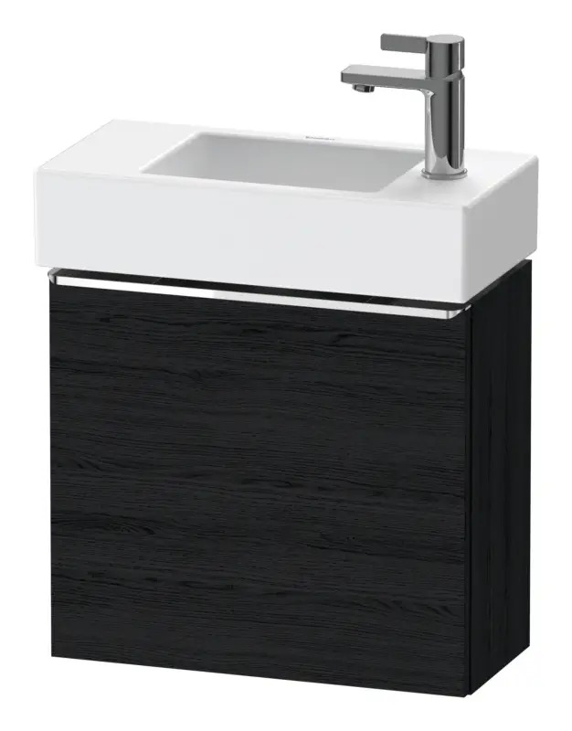 Duravit D-Neo Waschtischunterschrank mit 1 Tür Anschlag links Griff Chrom Hochglanz 484 x 440 x 222 mm - Eiche Schwarz Matt Schneller Versand