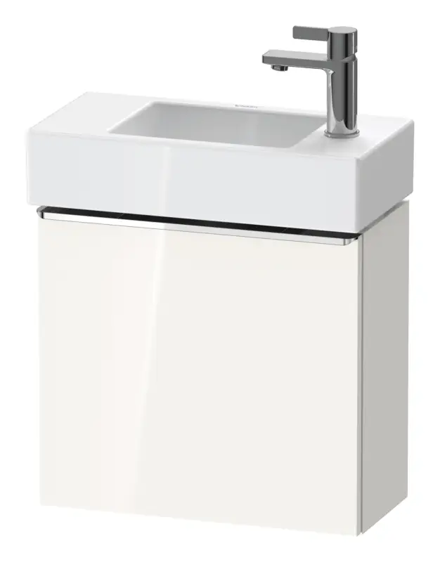 Duravit D-Neo Waschtischunterschrank mit 1 Tür Anschlag links Griff Chrom Hochglanz 484 x 440 x 222 mm - Weiß Hochglanz Sonderaktion