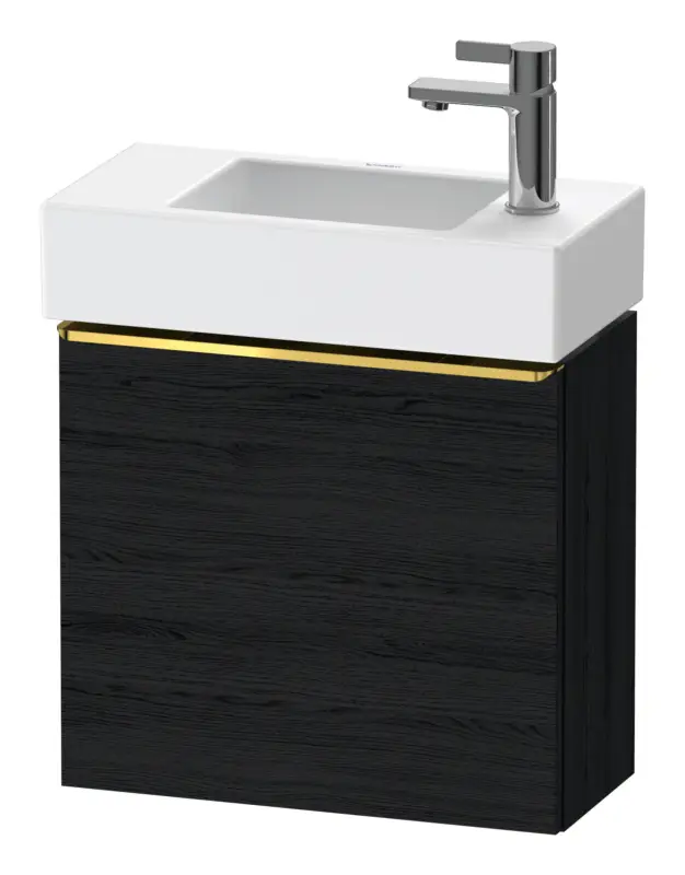 Duravit D-Neo Waschtischunterschrank mit 1 Tür Anschlag links Griff Gold Poliert 484 x 440 x 222 mm - Eiche Schwarz Matt Nur Für Kurze Zeit