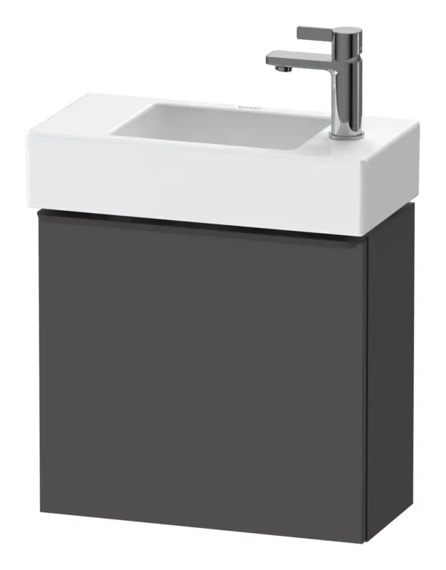 Duravit D-Neo Waschtischunterschrank mit 1 Tür Anschlag links Griff Diamantschwarz Matt 484 x 440 x 222 mm - Graphit Matt Schnäppchen