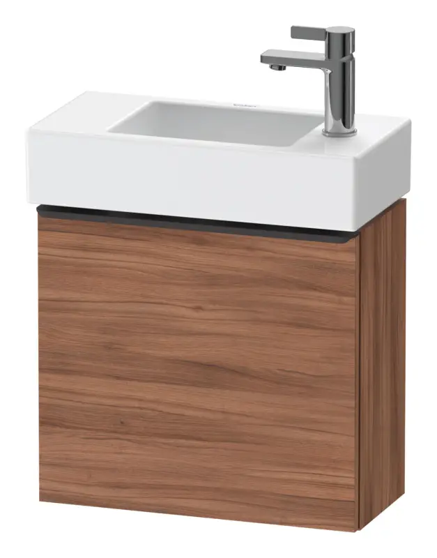 Duravit D-Neo Waschtischunterschrank mit 1 Tür Anschlag links Griff Diamantschwarz Matt 484 x 440 x 222 mm - Nussbaum Natur Matt Jetzt Bestellen