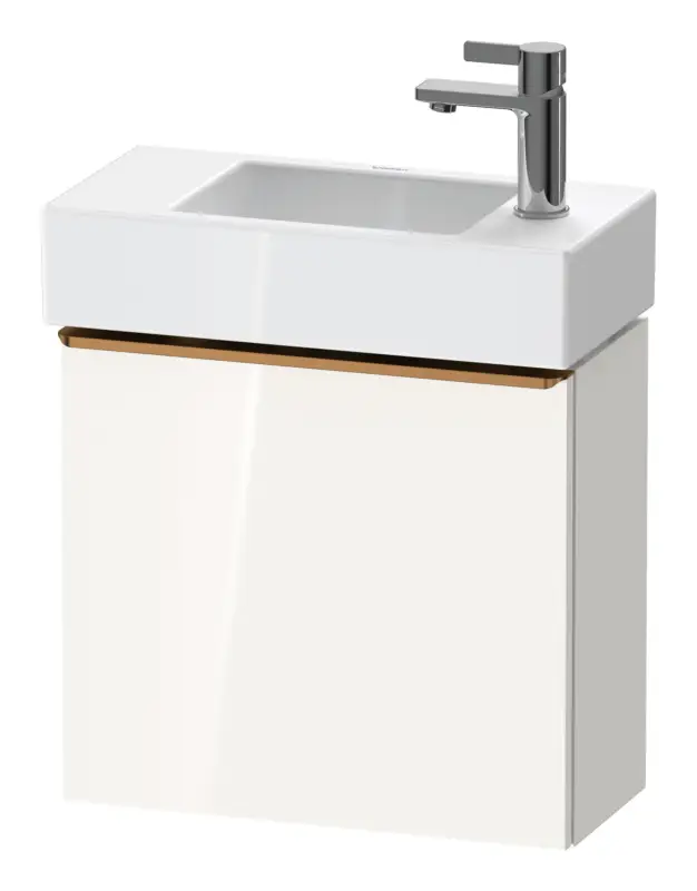 Rabatt Duravit D-Neo Waschtischunterschrank mit 1 Tür Anschlag rechts Griff Bronze Gebürstet 484 x 440 x 222 mm - Weiß Hochglanz
