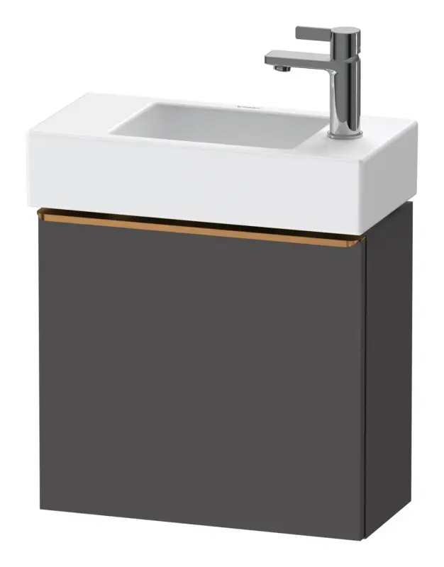 Duravit D-Neo Waschtischunterschrank mit 1 Tür Anschlag rechts Griff Bronze Gebürstet 484 x 440 x 222 mm - Graphit Matt Top-Preis