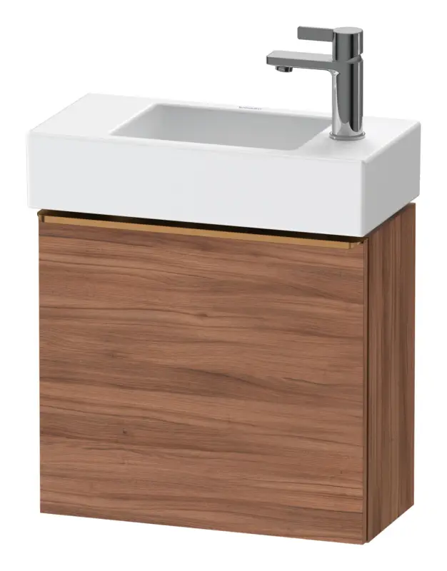 Meistverkauft Duravit D-Neo Waschtischunterschrank mit 1 Tür Anschlag rechts Griff Bronze Gebürstet 484 x 440 x 222 mm - Nussbaum Natur Matt