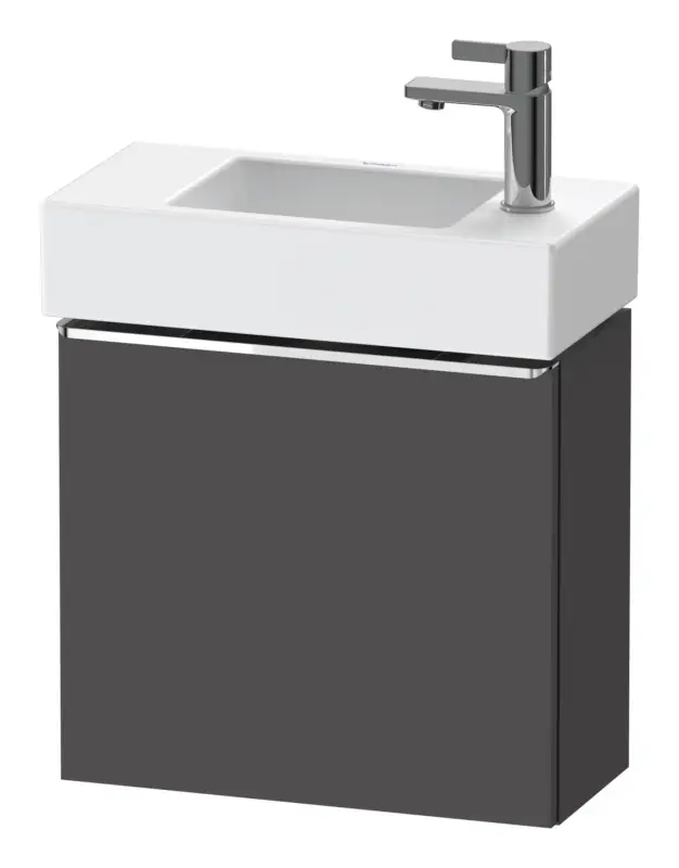 Billig Duravit D-Neo Waschtischunterschrank mit 1 Tür Anschlag rechts Griff Chrom Hochglanz 484 x 440 x 222 mm - Graphit Matt