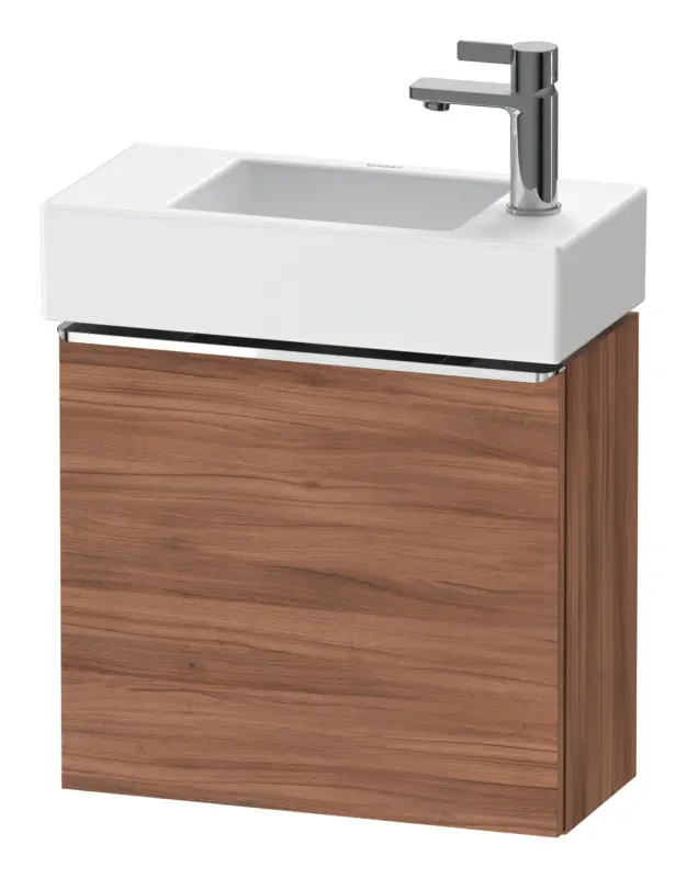 Billig Duravit D-Neo Waschtischunterschrank mit 1 Tür Anschlag rechts Griff Chrom Hochglanz 484 x 440 x 222 mm - Nussbaum Natur Matt