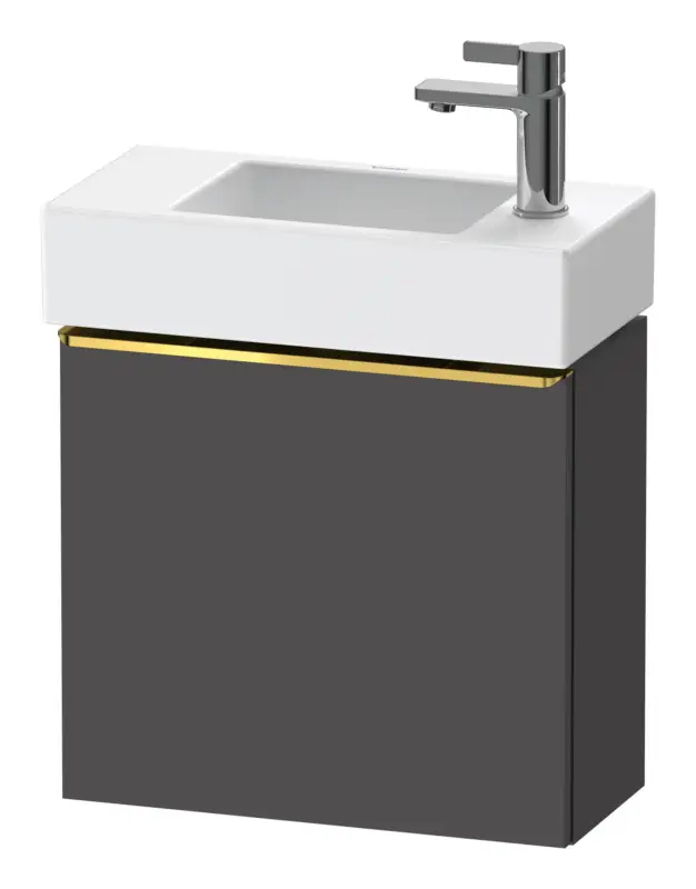 Top-Preis Duravit D-Neo Waschtischunterschrank mit 1 Tür Anschlag rechts Griff Gold Poliert 484 x 440 x 222 mm - Graphit Matt