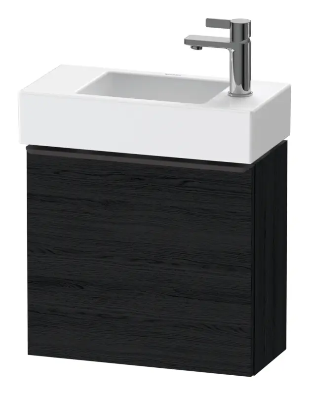 Duravit D-Neo Waschtischunterschrank mit 1 Tür Anschlag rechts Griff Diamantschwarz Matt 484 x 440 x 222 mm - Eiche Schwarz Matt Billig