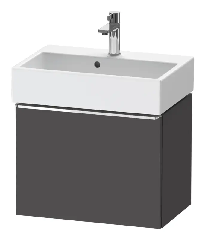 Neue Ware Duravit D-Neo Waschtischunterschrank mit 1 Auszug Griff Chrom Hochglanz 584 x 440 x 372 mm - Graphit Matt