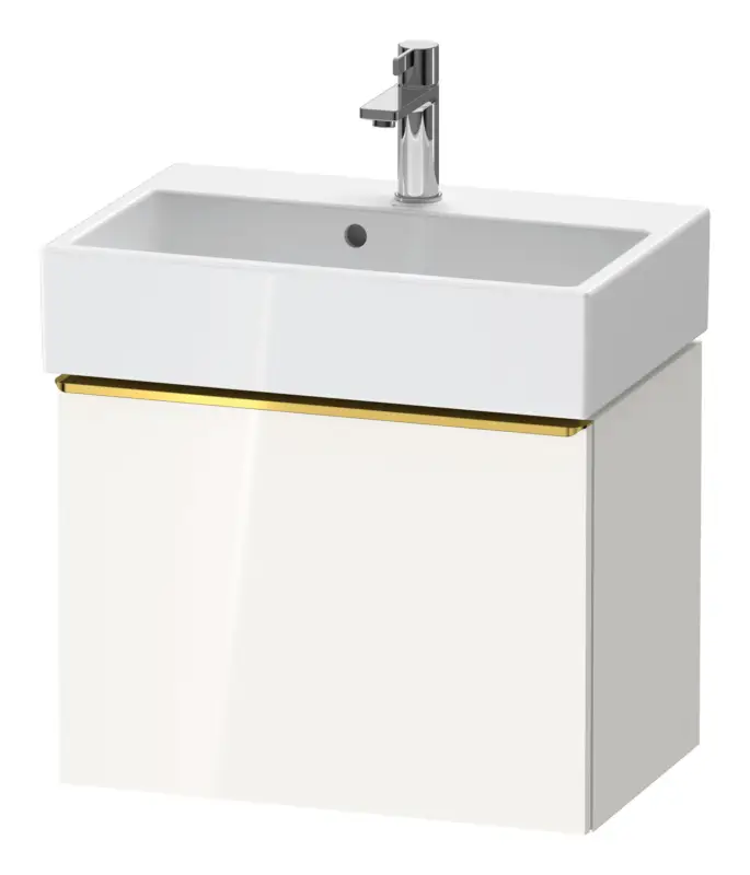 Markenprodukt Duravit D-Neo Waschtischunterschrank mit 1 Auszug Griff Gold Poliert 584 x 440 x 372 mm - Weiß Hochglanz