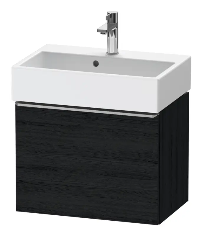 Duravit D-Neo Waschtischunterschrank mit 1 Auszug Griff Edelstahl Gebürstet 584 x 440 x 372 mm - Eiche Schwarz Matt Sonderangebot