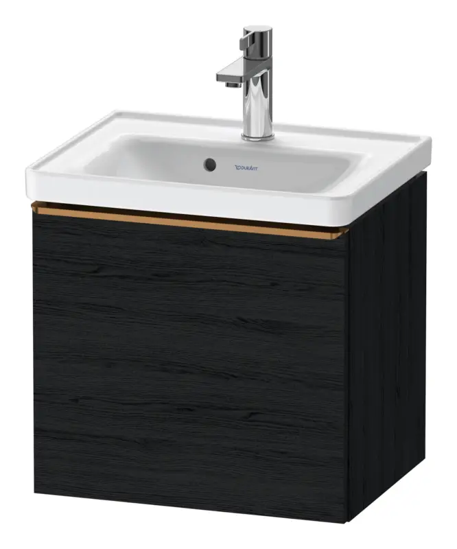 Duravit D-Neo Waschtischunterschrank mit 1 Auszug Griff Bronze Gebürstet 484 x 440 x 372 mm - Eiche Schwarz Matt Direktkauf