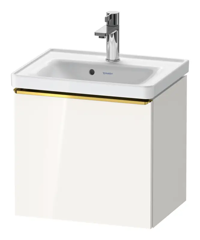 Duravit D-Neo Waschtischunterschrank mit 1 Auszug Griff Gold Poliert 484 x 440 x 372 mm - Weiß Hochglanz Solange Der Vorrat Reicht
