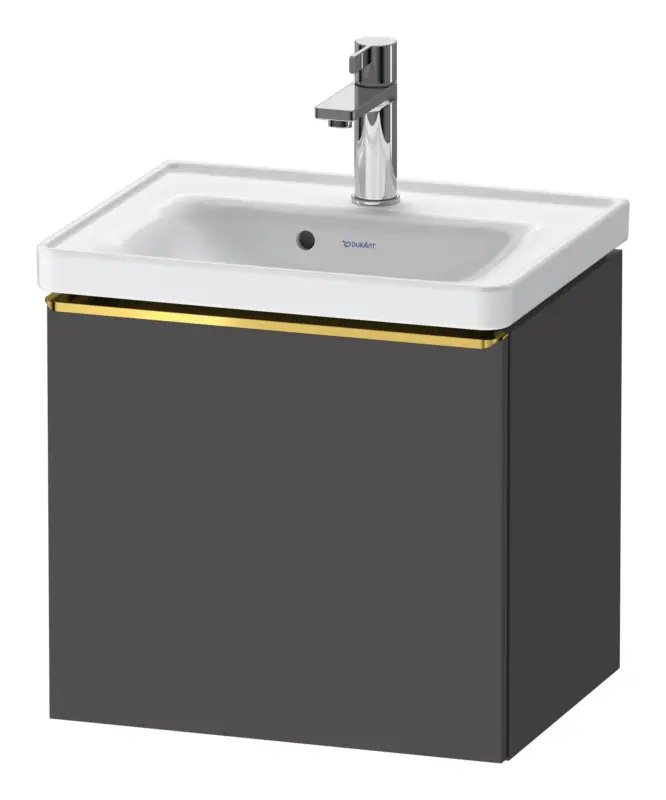 Duravit D-Neo Waschtischunterschrank mit 1 Auszug Griff Gold Poliert 484 x 440 x 372 mm - Graphit Matt Neu