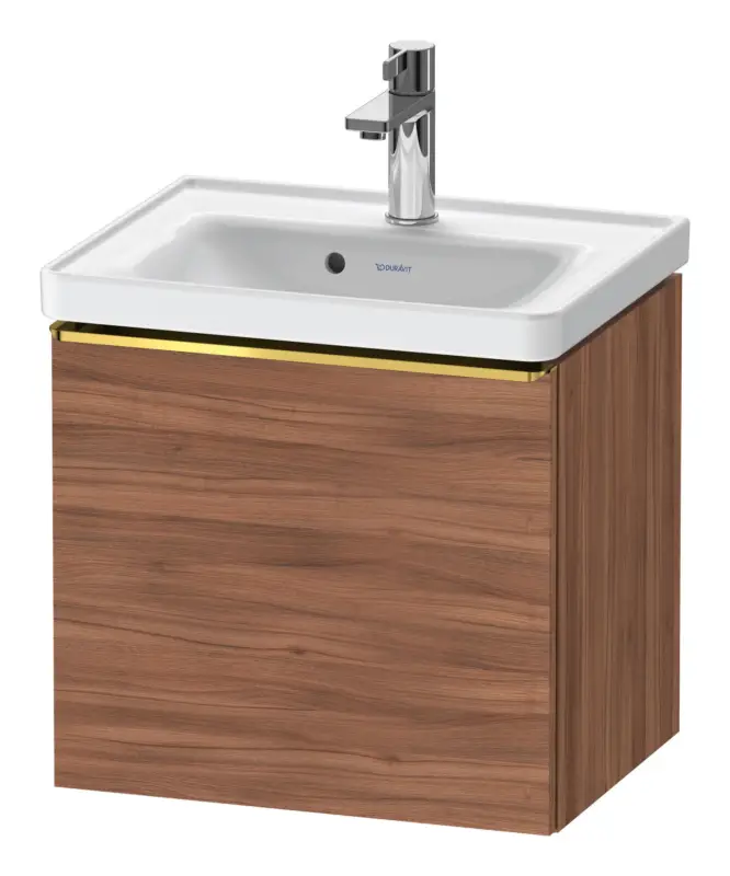 Schnäppchen Duravit D-Neo Waschtischunterschrank mit 1 Auszug Griff Gold Poliert 484 x 440 x 372 mm - Nussbaum Natur Matt