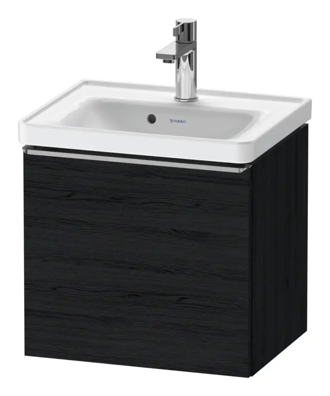 Duravit D-Neo Waschtischunterschrank mit 1 Auszug Griff Edelstahl Gebürstet 484 x 440 x 372 mm - Eiche Schwarz Matt Preisknaller