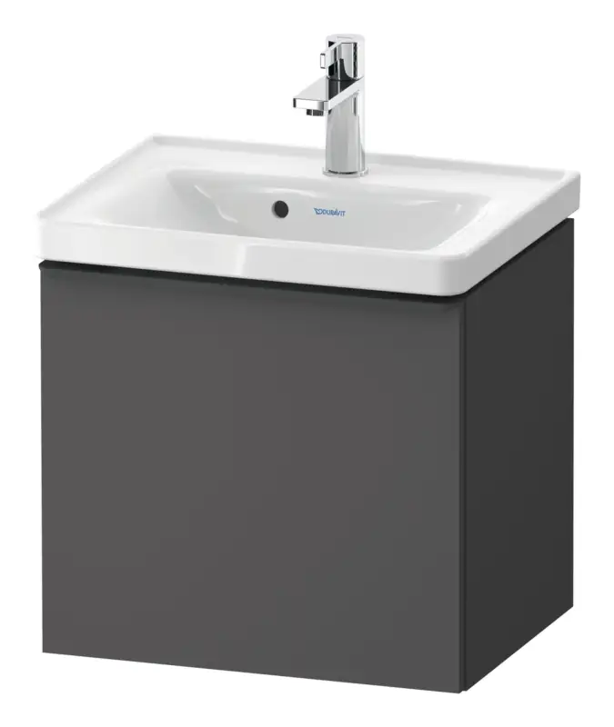 Neu Duravit D-Neo Waschtischunterschrank mit 1 Auszug Griff Diamantschwarz Matt 484 x 440 x 372 mm - Graphit Matt