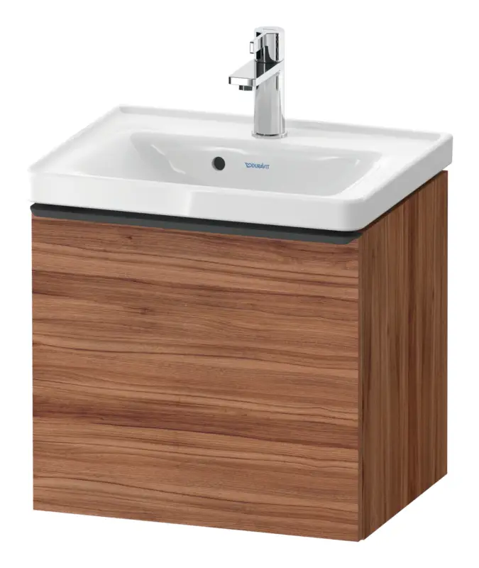 Jetzt Kaufen Duravit D-Neo Waschtischunterschrank mit 1 Auszug Griff Diamantschwarz Matt 484 x 440 x 372 mm - Nussbaum Natur Matt