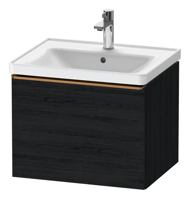 Schnäppchen Duravit D-Neo Waschtischunterschrank mit 1 Auszug Griff Bronze Gebürstet 584 x 440 x 452 mm - Eiche Schwarz Matt