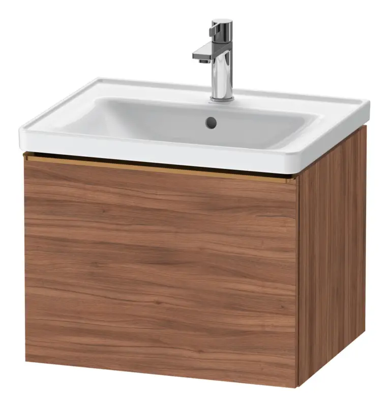 Finale Aktion Duravit D-Neo Waschtischunterschrank mit 1 Auszug Griff Bronze Gebürstet 584 x 440 x 452 mm - Nussbaum Natur Matt
