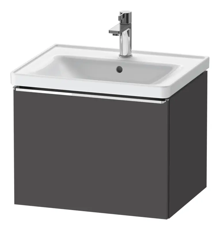 Preis Gesenkt Duravit D-Neo Waschtischunterschrank mit 1 Auszug Griff Chrom Hochglanz 584 x 440 x 452 mm - Graphit Matt