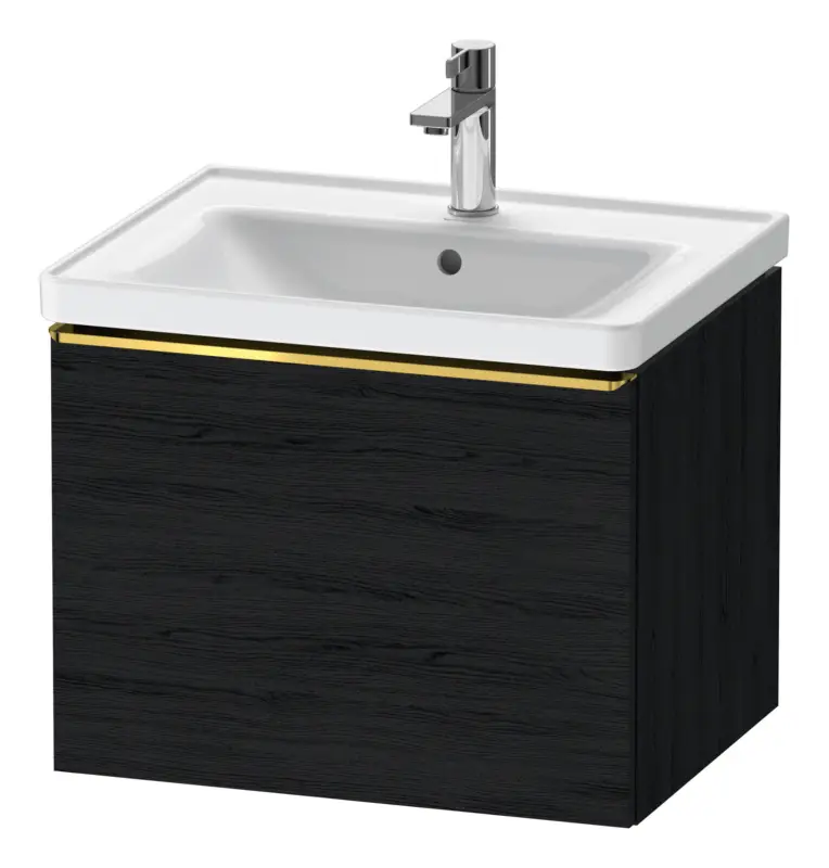 Duravit D-Neo Waschtischunterschrank mit 1 Auszug Griff Gold Poliert 584 x 440 x 452 mm - Eiche Schwarz Matt Top-Seller
