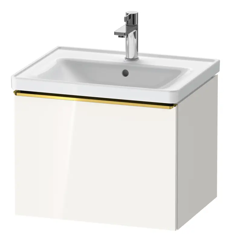 Jetzt Bestellen Duravit D-Neo Waschtischunterschrank mit 1 Auszug Griff Gold Poliert 584 x 440 x 452 mm - Weiß Hochglanz