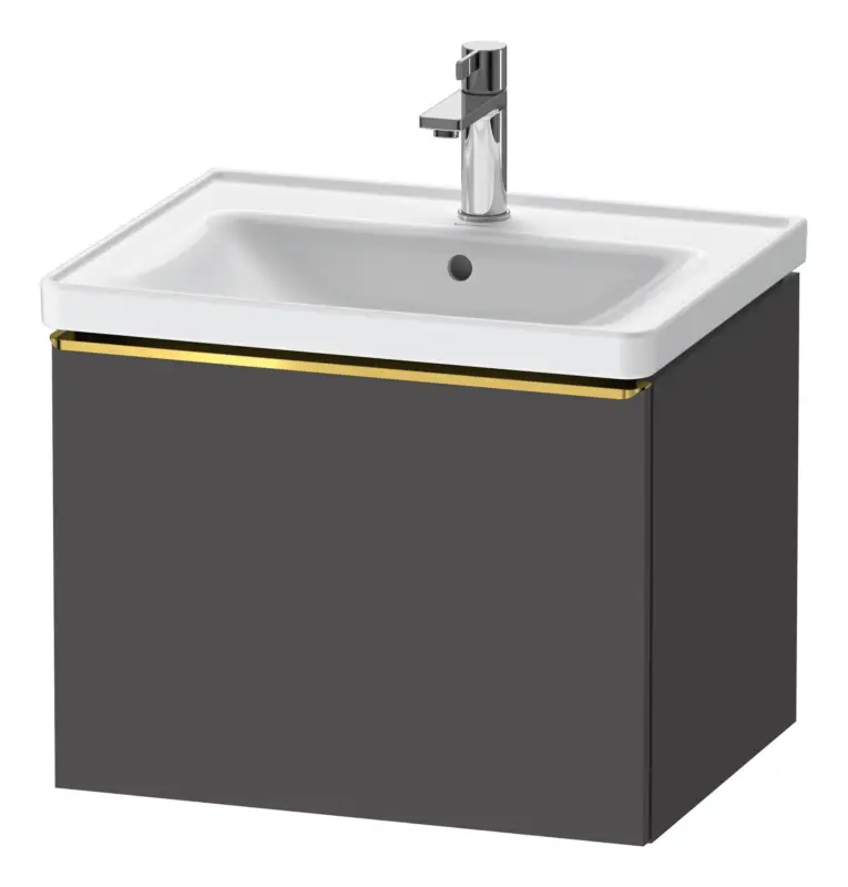 Finale Aktion Duravit D-Neo Waschtischunterschrank mit 1 Auszug Griff Gold Poliert 584 x 440 x 452 mm - Graphit Matt