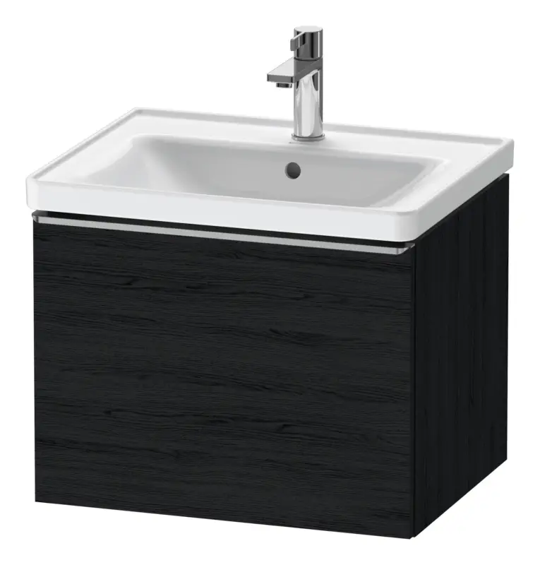 Duravit D-Neo Waschtischunterschrank mit 1 Auszug Griff Edelstahl Gebürstet 584 x 440 x 452 mm - Eiche Schwarz Matt Nur Für Kurze Zeit