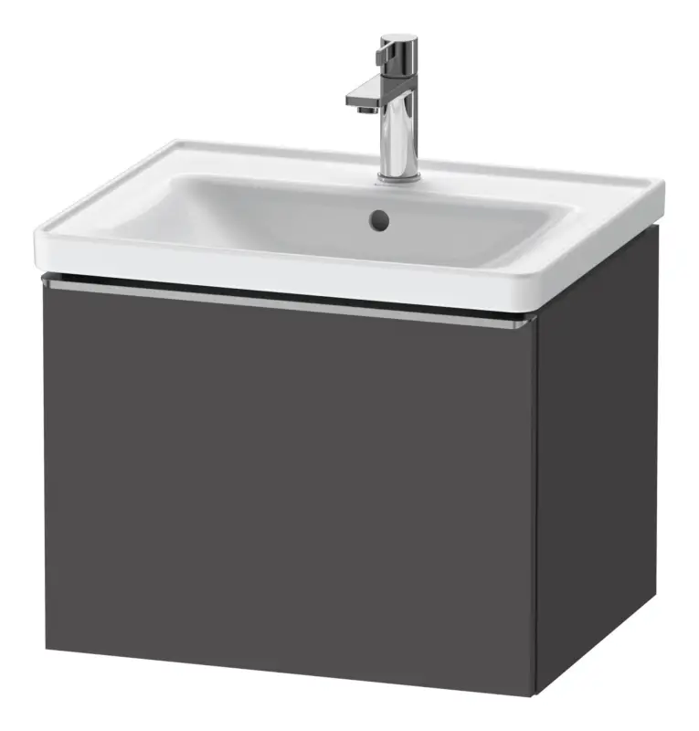 Duravit D-Neo Waschtischunterschrank mit 1 Auszug Griff Edelstahl Gebürstet 584 x 440 x 452 mm - Graphit Matt Jetzt Kaufen