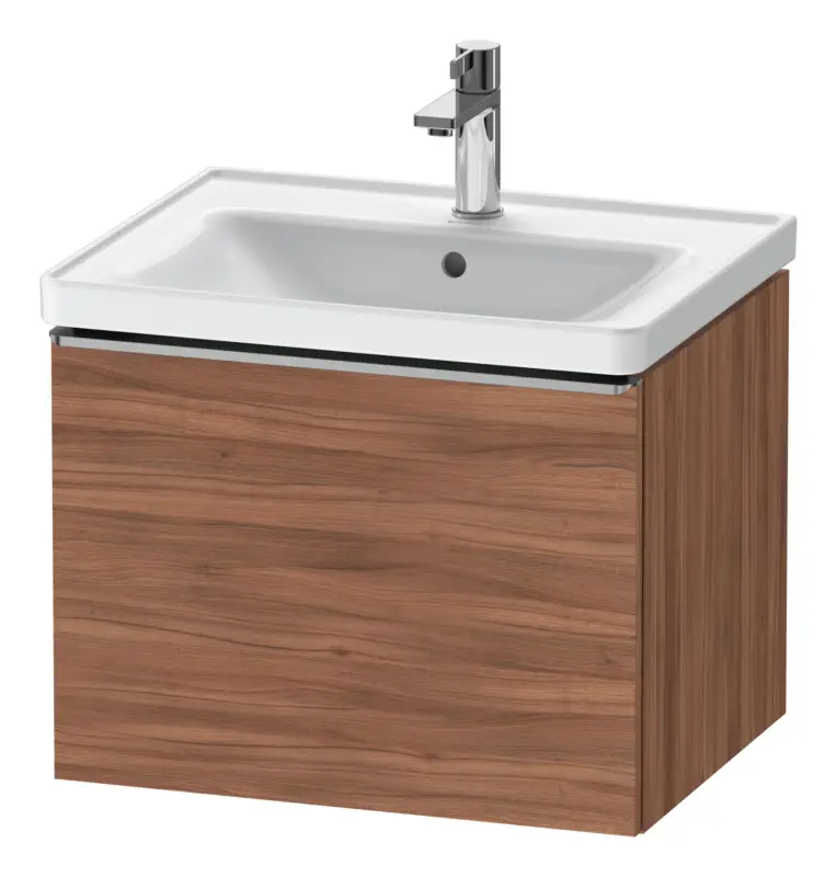 Duravit D-Neo Waschtischunterschrank mit 1 Auszug Griff Edelstahl Gebürstet 584 x 440 x 452 mm - Nussbaum Natur Matt Versand Am Gleichen Tag