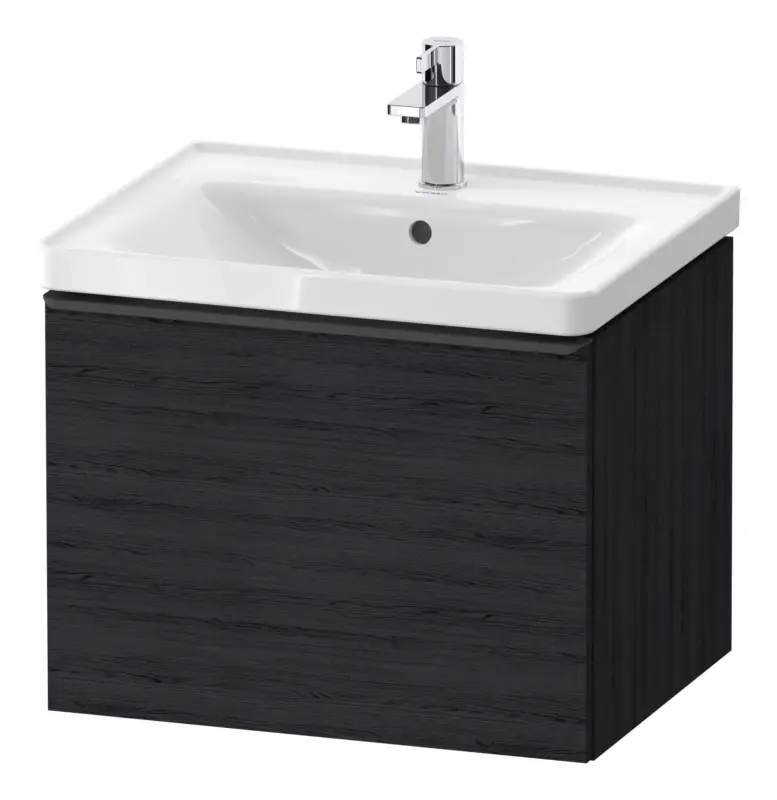 Duravit D-Neo Waschtischunterschrank mit 1 Auszug Griff Diamantschwarz Matt 584 x 440 x 452 mm - Eiche Schwarz Matt Garantierte Lieferung