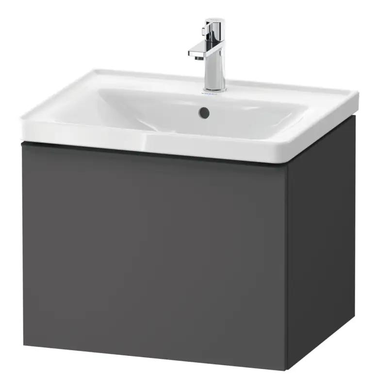 Echt Duravit D-Neo Waschtischunterschrank mit 1 Auszug Griff Diamantschwarz Matt 584 x 440 x 452 mm - Graphit Matt