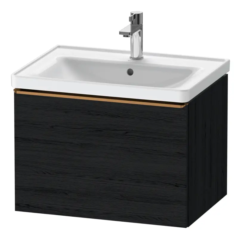 Neue Kollektion Duravit D-Neo Waschtischunterschrank mit 1 Auszug Griff Bronze Gebürstet 634 x 440 x 452 mm - Eiche Schwarz Matt