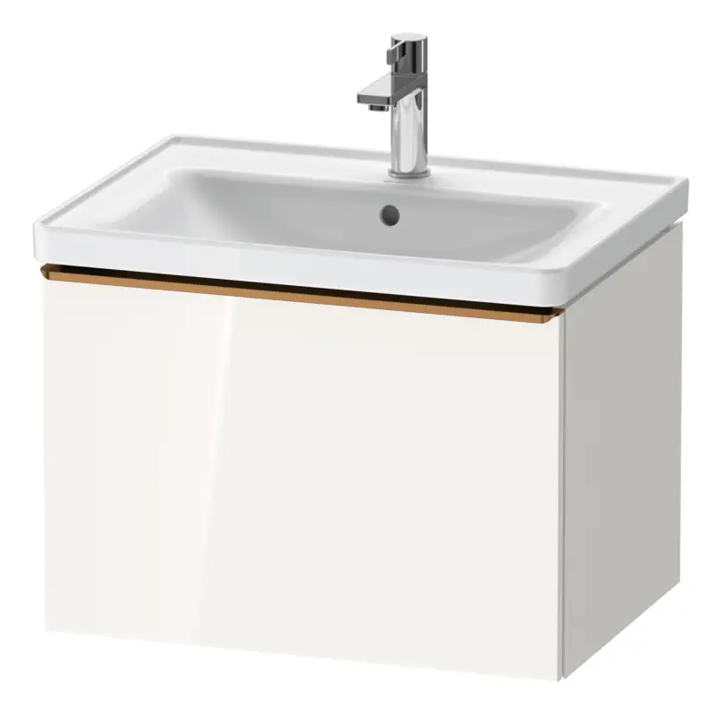 Duravit D-Neo Waschtischunterschrank mit 1 Auszug Griff Bronze Gebürstet 634 x 440 x 452 mm - Weiß Hochglanz Saisonangebot