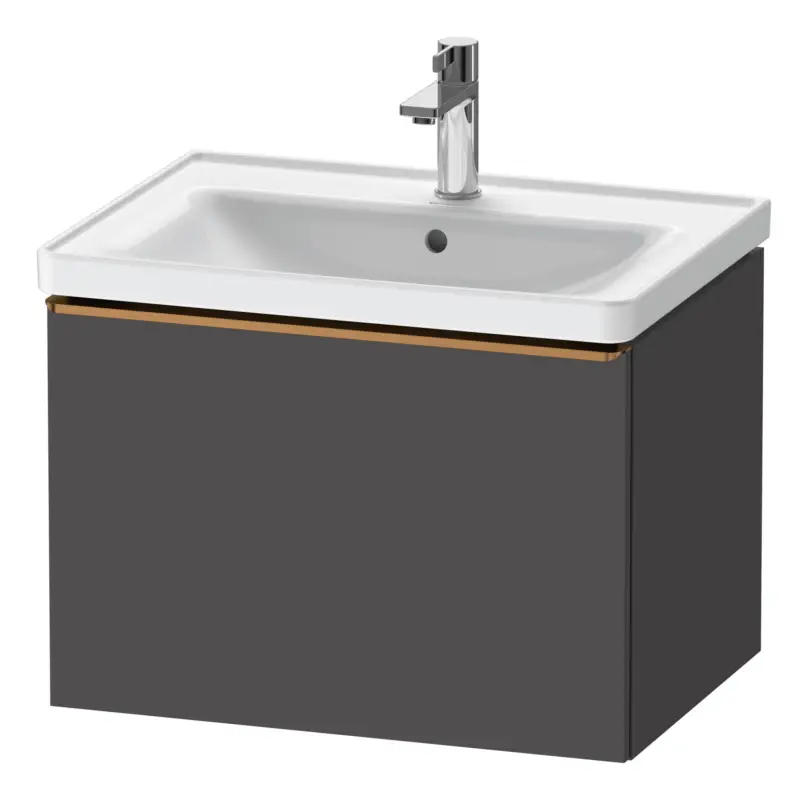 Duravit D-Neo Waschtischunterschrank mit 1 Auszug Griff Bronze Gebürstet 634 x 440 x 452 mm - Graphit Matt Bestpreis