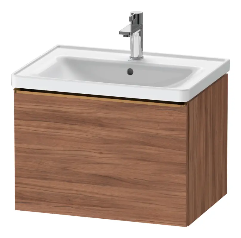 Duravit D-Neo Waschtischunterschrank mit 1 Auszug Griff Bronze Gebürstet 634 x 440 x 452 mm - Nussbaum Natur Matt Angebot