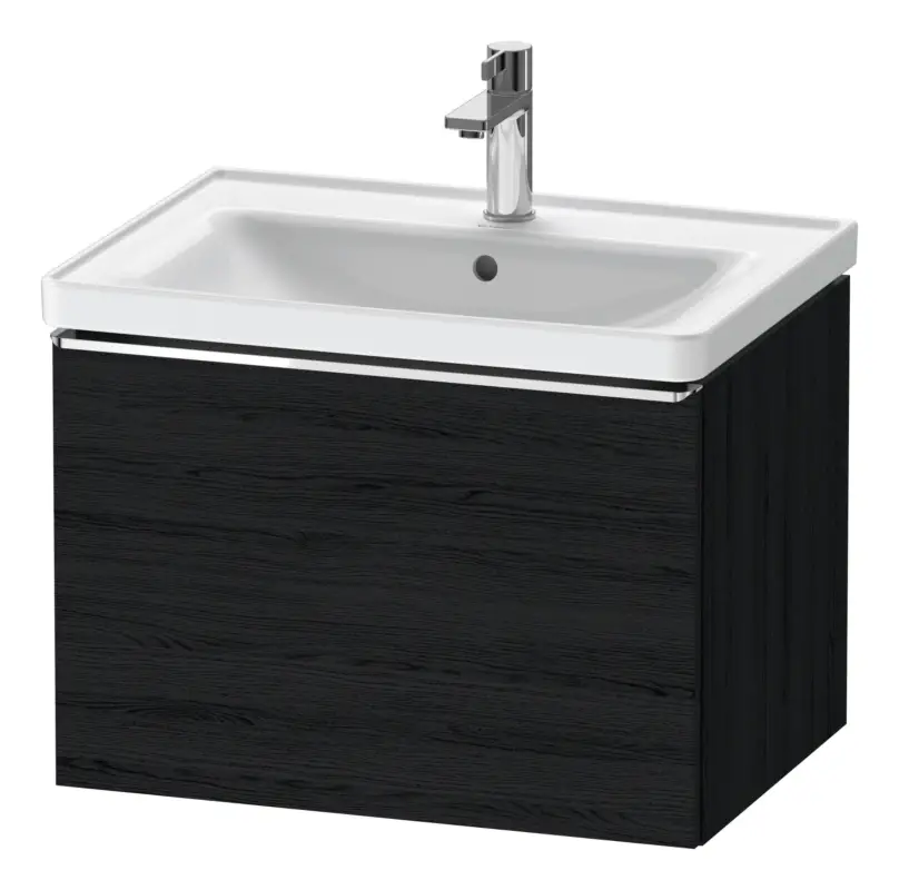 Markenware Duravit D-Neo Waschtischunterschrank mit 1 Auszug Griff Chrom Hochglanz 634 x 440 x 452 mm - Eiche Schwarz Matt