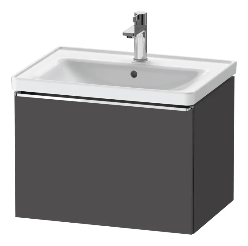 Duravit D-Neo Waschtischunterschrank mit 1 Auszug Griff Chrom Hochglanz 634 x 440 x 452 mm - Graphit Matt Top-Preis