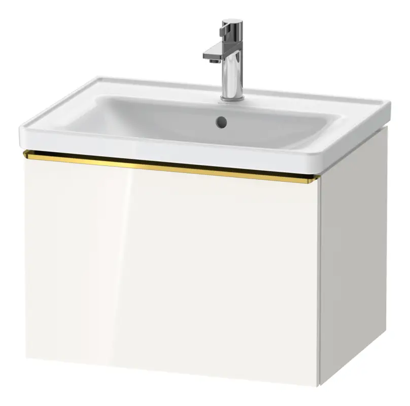 Duravit D-Neo Waschtischunterschrank mit 1 Auszug Griff Gold Poliert 634 x 440 x 452 mm - Weiß Hochglanz Nur Heute