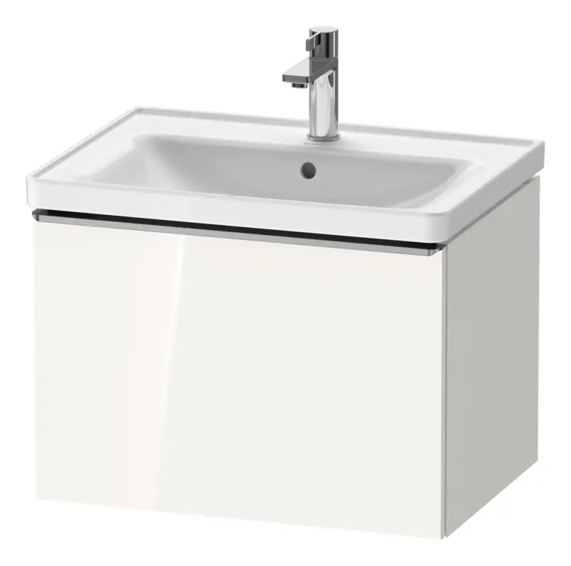 Duravit D-Neo Waschtischunterschrank mit 1 Auszug Griff Edelstahl Gebürstet 634 x 440 x 452 mm - Weiß Hochglanz Must-Have