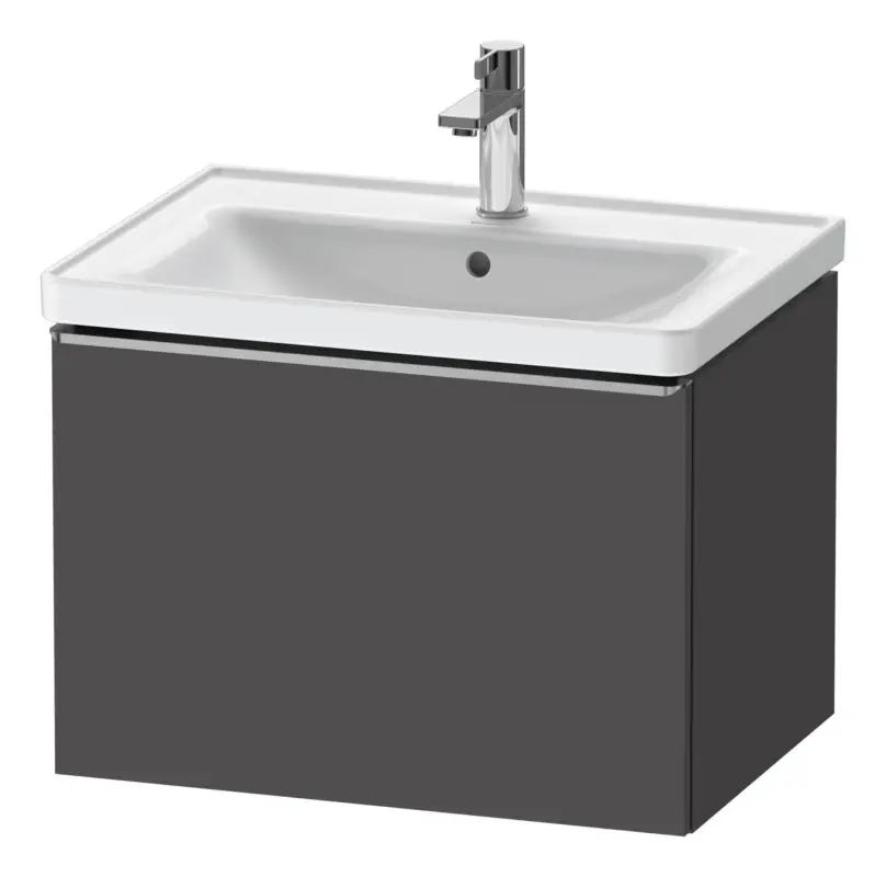 Bestpreis Duravit D-Neo Waschtischunterschrank mit 1 Auszug Griff Edelstahl Gebürstet 634 x 440 x 452 mm - Graphit Matt