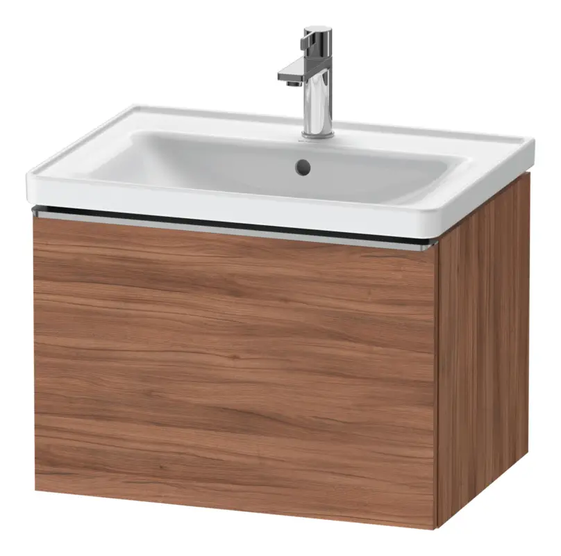 Duravit D-Neo Waschtischunterschrank mit 1 Auszug Griff Edelstahl Gebürstet 634 x 440 x 452 mm - Nussbaum Natur Matt Letzte Chance